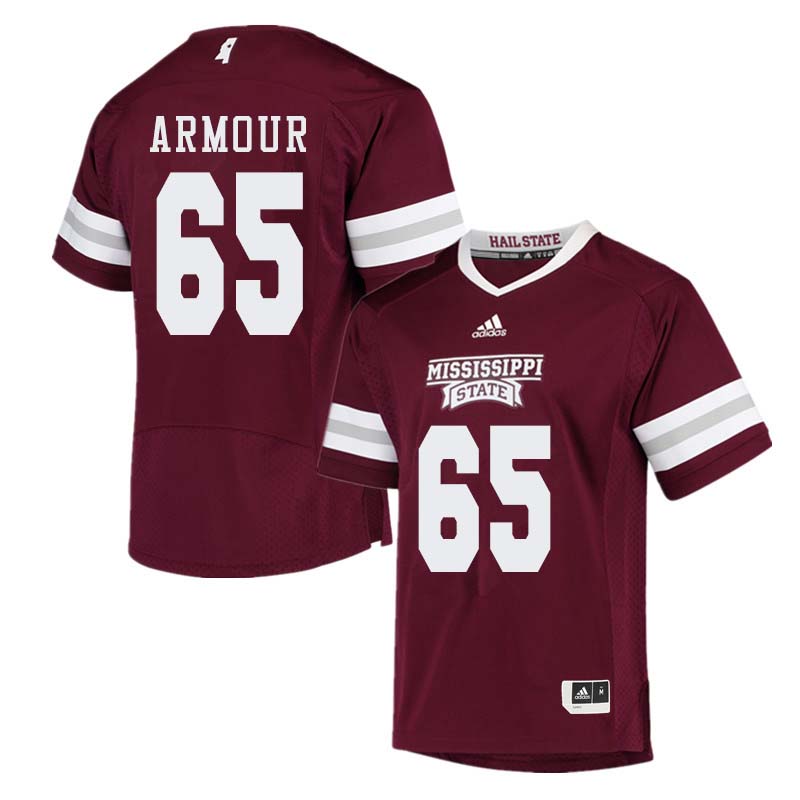Men #65 Brett Armour Mississippi State Bulldogs College Football Jerseys Sale-Maroon